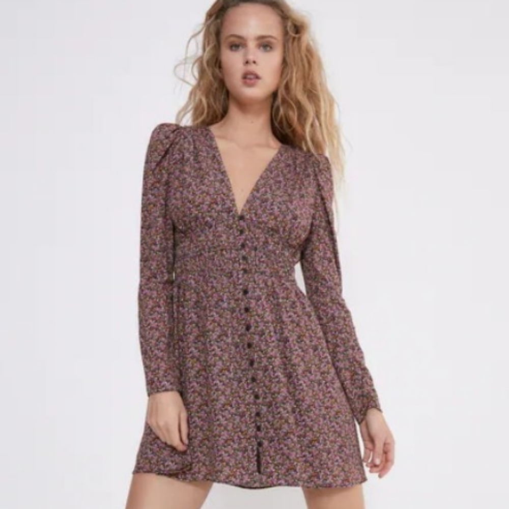 ZARA Ditsy Floral Print Mini Dress